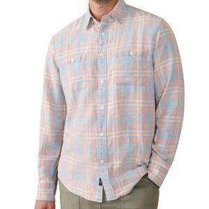 Faherty Mens XL Tried and True Chambray Work Shirt‎ Coral Bay NWT